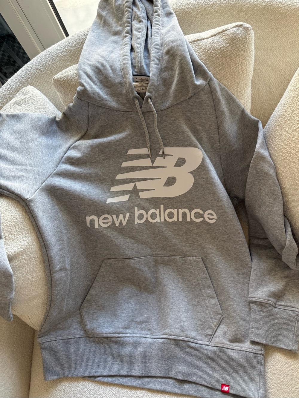 New Balance Gray Pullover Hoodie with White Logo